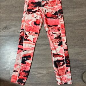 Under Armour Kids' Red and Black Patterned Leggings